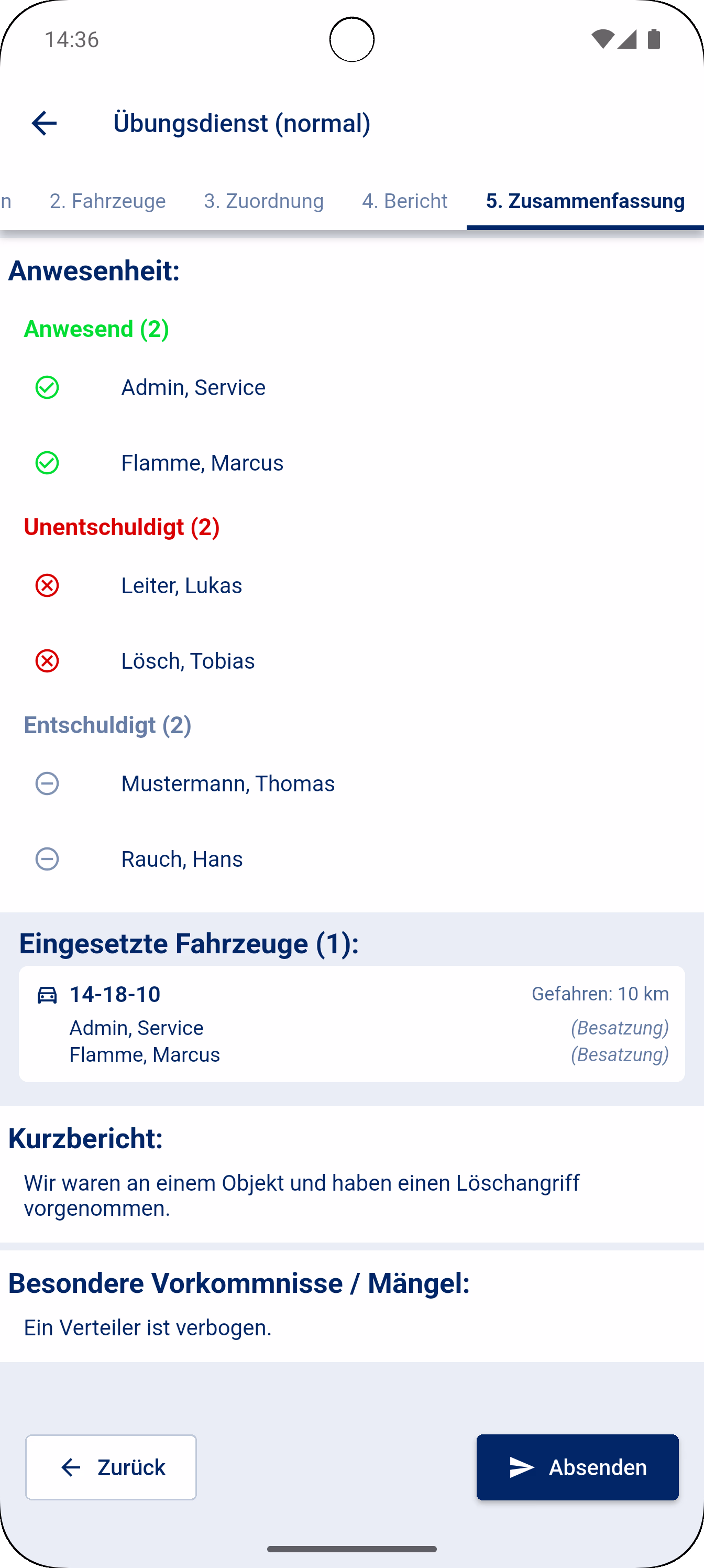 Diensterfassung