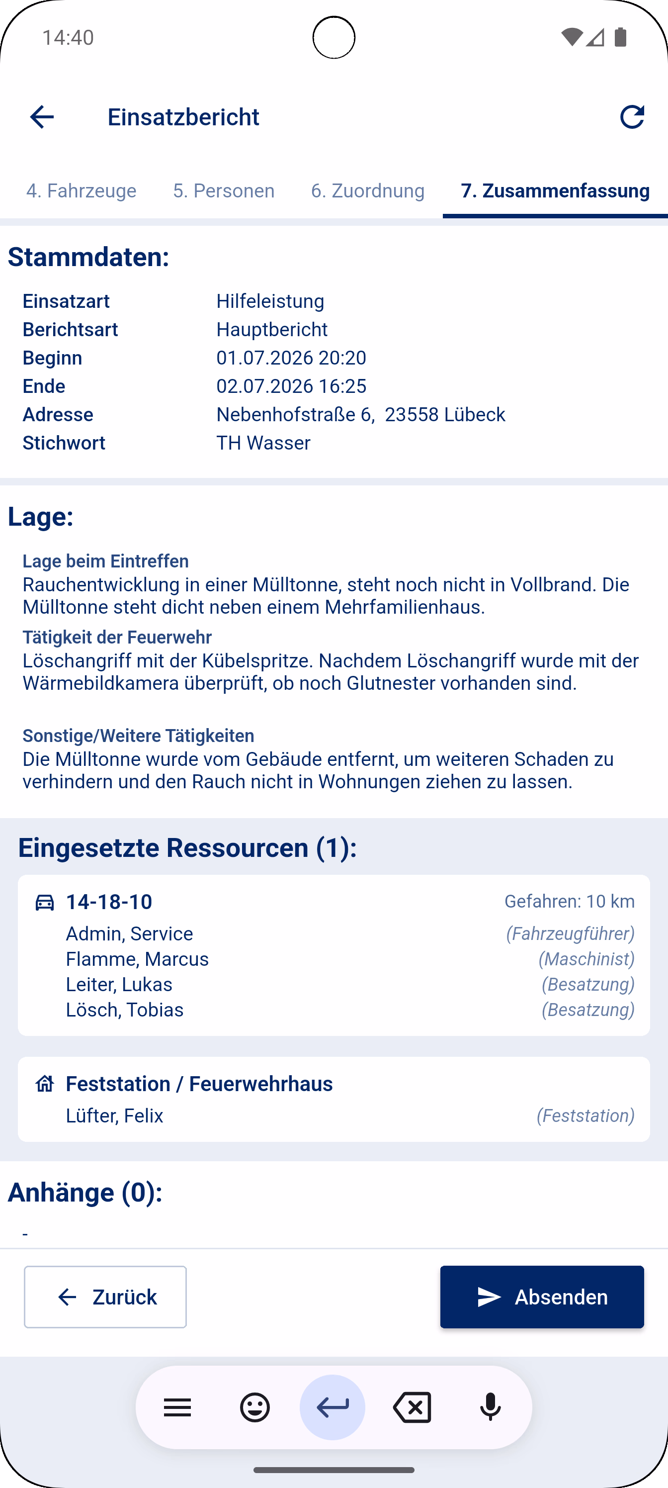 Einsatzberichte