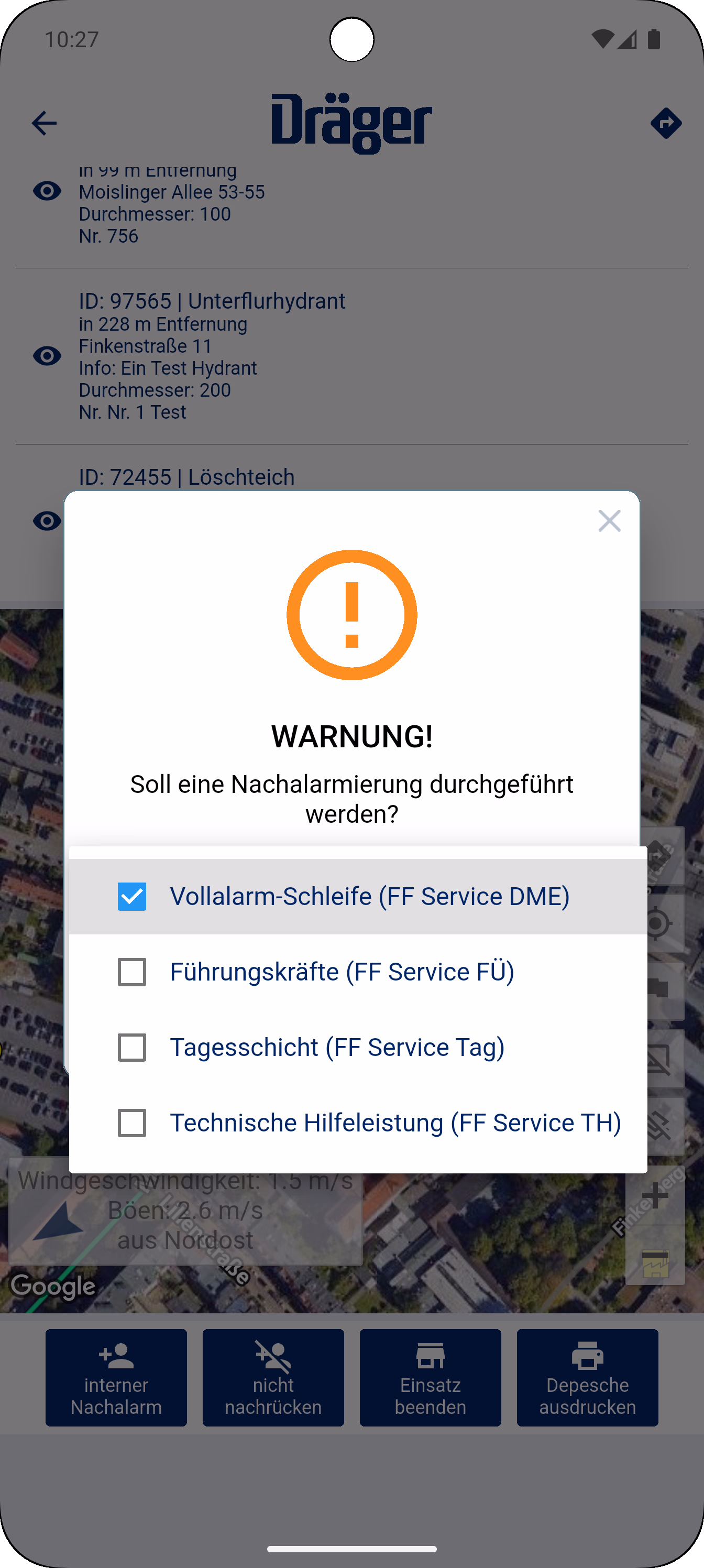Nachalarmierung