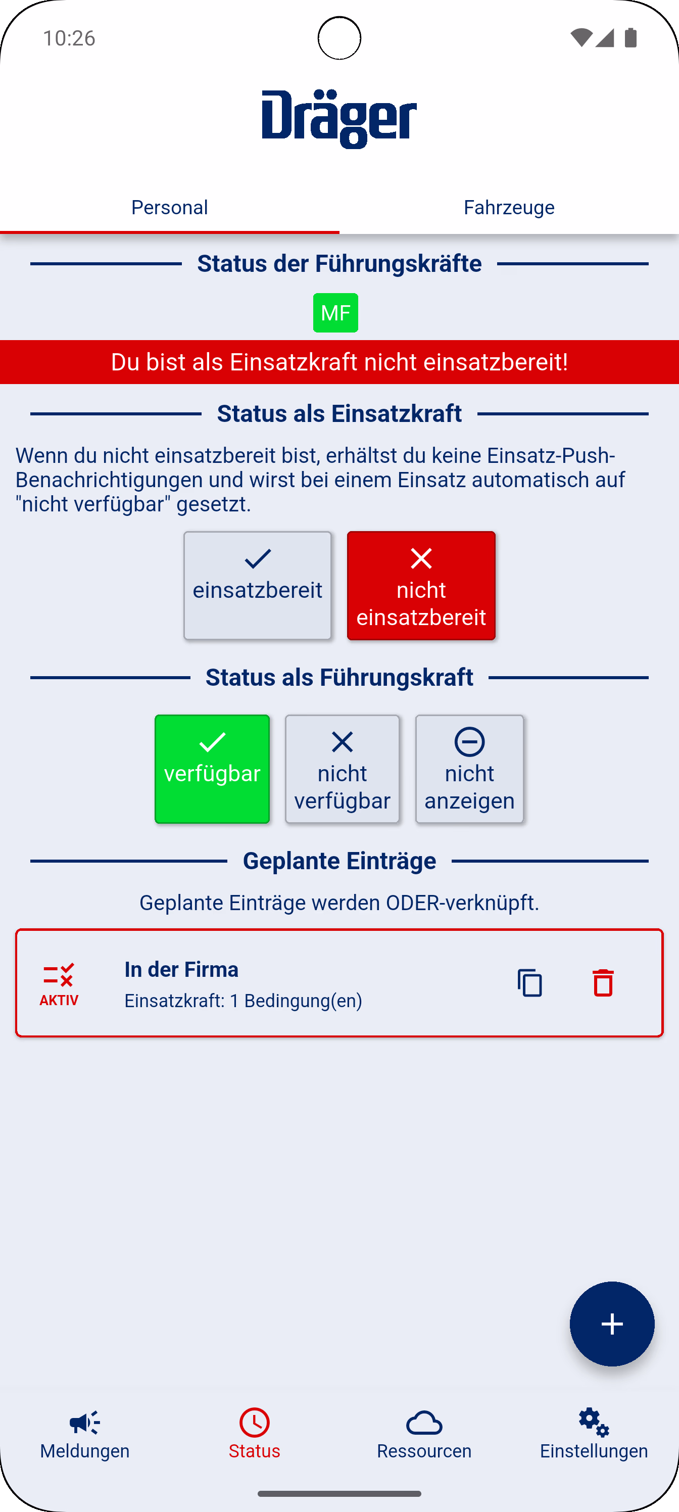 Verfügbarkeitsstatus
